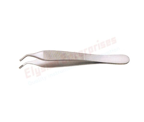 Adson Brown Delicate Tissue Forceps, 9X9 Teeth, Curved