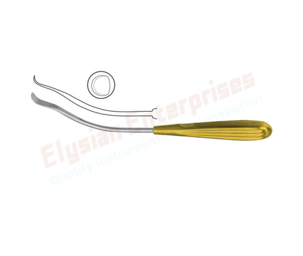 Midface Facial Dissector 22.5cm, Half Curved